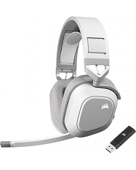 CORSAIR HS80 MAX WIRELESS Multiplatform Gaming Headset with Bluetooth – Dolby Atmos – Omni-Directional Microphone – iCUE Compatible – PC, Mac, PS5, PS4, Nintendo Switch, Mobile – White | CA-9011296-EU CORSAIR HS80 MAX WIRELESS Multiplatform Gaming Headset with Bluetooth – Dolby Atmos – Omni-Directional Microphone – iCUE Compatible – PC, Mac, PS5, PS4, Nintendo Switch, Mobile – White | CA-9011296-EU