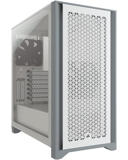 Corsair 4000D Airflow Tempered Glass Mid-Tower Atx Case (High-Airflow Front Panel, Tempered Glass Side Panel, Rapidroute Cable Management System, Spacious Interior, Two Included 120 mm Fans) White | CC-9011201-WW Corsair 4000D Airflow Tempered Glass Mid-Tower Atx Case (High-Airflow Front Panel, Tempered Glass Side Panel, Rapidroute Cable Management System, Spacious Interior, Two Included 120 mm Fans) White | CC-9011201-WW