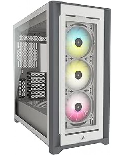 Corsair Icue 5000X Cc-9011213-Ww Rgb Tempered Glass Mid-Tower Atx Pc Smart Case — White | CC-9011213-WW Corsair Icue 5000X Cc-9011213-Ww Rgb Tempered Glass Mid-Tower Atx Pc Smart Case — White | CC-9011213-WW