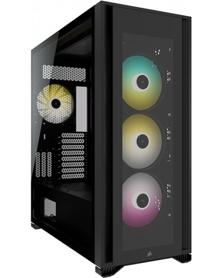 Corsair Icue 7000X RGB Full-Tower Atx Pc Case (Three Tempered Glass Panels, Four Included 140mm RGB Fans, Easy Cable Management, Smart RGB And Fan Speed Control, Spacious Interior) Black, One size | CC-9011226-WW Corsair Icue 7000X RGB Full-Tower Atx Pc Case (Three Tempered Glass Panels, Four Included 140mm RGB Fans, Easy Cable Management, Smart RGB And Fan Speed Control, Spacious Interior) Black, One size | CC-9011226-WW