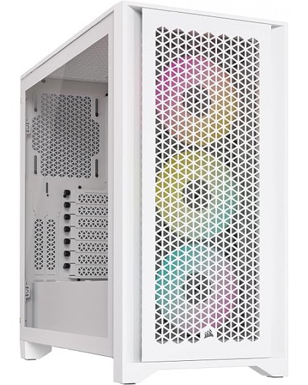 Corsair iCUE 4000D RGB AIRFLOW Mid-Tower Case - 3x AF120 RGB ELITE Fans - iCUE Lighting Node PRO Controller - High-Airflow Design - CORSAIR RapidRoute Cable Management System - True White | CC-9011241-WW Corsair iCUE 4000D RGB AIRFLOW Mid-Tower Case - 3x AF120 RGB ELITE Fans - iCUE Lighting Node PRO Controller - High-Airflow Design - CORSAIR RapidRoute Cable Management System - True White | CC-9011241-WW