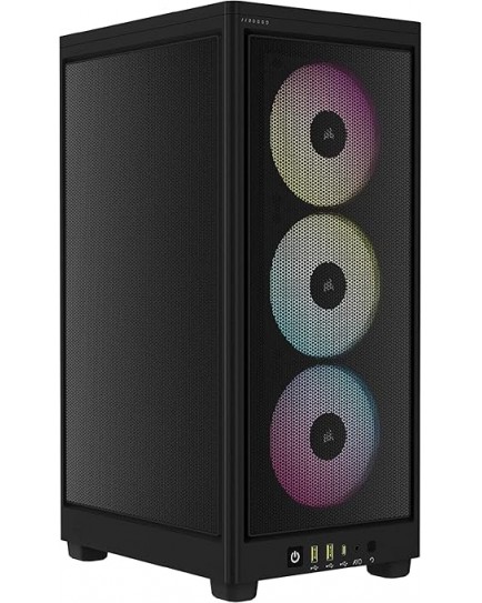 CORSAIR iCUE 2000D RGB Airflow Mini-ITX PC Case - Black - Mini-ITX Form-Factor - Steel Mesh Panels - 3X CORSAIR AF120 RGB Slim Fans Included - iCUE Lighting Node CORE Controller|CC-9011246-WW CORSAIR iCUE 2000D RGB Airflow Mini-ITX PC Case - Black - Mini-ITX Form-Factor - Steel Mesh Panels - 3X CORSAIR AF120 RGB Slim Fans Included - iCUE Lighting Node CORE Controller|CC-9011246-WW