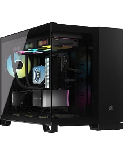 CORSAIR iCUE LINK 2500X RGB Small-Tower mATX Dual Chamber PC Case – Panoramic Tempered Glass – Reverse Connection Motherboard Compatible – 2x CORSAIR RX120 RGB Fans Included – Black| CC-9011267-WW CORSAIR iCUE LINK 2500X RGB Small-Tower mATX Dual Chamber PC Case – Panoramic Tempered Glass – Reverse Connection Motherboard Compatible – 2x CORSAIR RX120 RGB Fans Included – Black| CC-9011267-WW