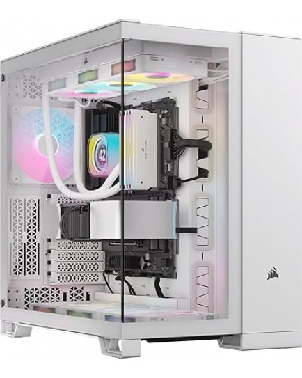 CORSAIR iCUE LINK 6500X RGB Mid-Tower ATX Dual Chamber PC Case – Panoramic Tempered Glass - Reverse Connection Motherboard Compatible -– 3x CORSAIR RX120 RGB Fans Included – White | CC-9011270-WW CORSAIR iCUE LINK 6500X RGB Mid-Tower ATX Dual Chamber PC Case – Panoramic Tempered Glass - Reverse Connection Motherboard Compatible -– 3x CORSAIR RX120 RGB Fans Included – White | CC-9011270-WW