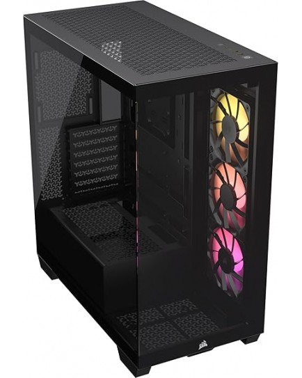 CORSAIR 3500X ARGB Mid-Tower ATX PC Case – Panoramic Tempered Glass – Reverse Connection Motherboard Compatible – 3X CORSAIR RS120 ARGB Fans Included – Black | CC-9011278-WW CORSAIR 3500X ARGB Mid-Tower ATX PC Case – Panoramic Tempered Glass – Reverse Connection Motherboard Compatible – 3X CORSAIR RS120 ARGB Fans Included – Black | CC-9011278-WW
