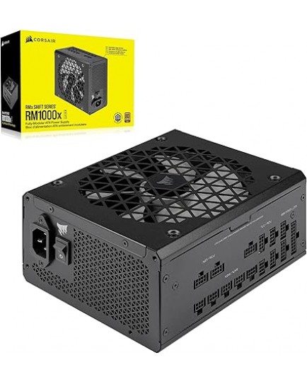Corsair RM1000x Shift Fully Modular ATX Power Supply - Modular Side Interface - ATX 3.0 & PCIe 5.0 Compliant - Zero RPM Fan Mode - 105°C-Rated Capacitors - 80 Plus Gold Efficiency - Black | CP-9020253-UK Corsair RM1000x Shift Fully Modular ATX Power Supply - Modular Side Interface - ATX 3.0 & PCIe 5.0 Compliant - Zero RPM Fan Mode - 105°C-Rated Capacitors - 80 Plus Gold Efficiency - Black | CP-9020253-UK