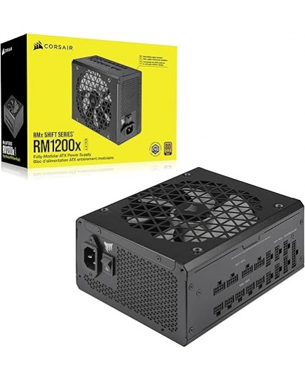 Corsair RM1200x Shift Fully Modular ATX Power Supply - Modular Side Interface - ATX 3.0 & PCIe 5.0 Compliant - Zero RPM Fan Mode - 105°C-Rated Capacitors - 80 Plus Gold Efficiency - Black | CP-9020254-UK Corsair RM1200x Shift Fully Modular ATX Power Supply - Modular Side Interface - ATX 3.0 & PCIe 5.0 Compliant - Zero RPM Fan Mode - 105°C-Rated Capacitors - 80 Plus Gold Efficiency - Black | CP-9020254-UK