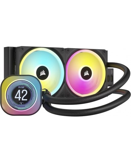 CORSAIR iCUE LINK H100i LCD AIO 240mm Radiator Liquid CPU Cooler | CW-9061007-WW CORSAIR iCUE LINK H100i LCD AIO 240mm Radiator Liquid CPU Cooler | CW-9061007-WW