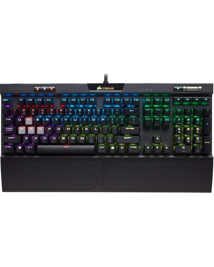 Corsair K70 RGB MK.2 Full-Sized Mechanical Gaming Keyboard, CHERRY MX Red Switches, USB-A Wired Connectivity, Full Key (NKRO) with 100% Anti-Ghosting Keys, Black | CH-9109010-NA Corsair K70 RGB MK.2 Full-Sized Mechanical Gaming Keyboard, CHERRY MX Red Switches, USB-A Wired Connectivity, Full Key (NKRO) with 100% Anti-Ghosting Keys, Black | CH-9109010-NA