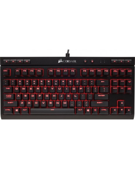 Corsair K63 Compact Mechanical Gaming Tenkeyless Keyboard, Cherry MX Red Switches, Full Key (NKRO), 100% Anti-Ghosting, USB 2.0 Type-A Wired Connectivity, Black | CH-9115020-NA Corsair K63 Compact Mechanical Gaming Tenkeyless Keyboard, Cherry MX Red Switches, Full Key (NKRO), 100% Anti-Ghosting, USB 2.0 Type-A Wired Connectivity, Black | CH-9115020-NA