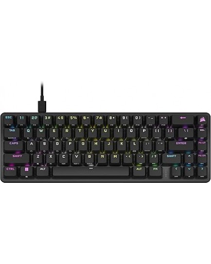 Corsair K65 PRO Mini RGB 65% Optical-Mechanical Wired Gaming Keyboard - OPX Switches - PBT Double-Shot Keycaps - iCUE Compatible - QWERTY NA Layout - Black | CH-91A401A-NA Corsair K65 PRO Mini RGB 65% Optical-Mechanical Wired Gaming Keyboard - OPX Switches - PBT Double-Shot Keycaps - iCUE Compatible - QWERTY NA Layout - Black | CH-91A401A-NA