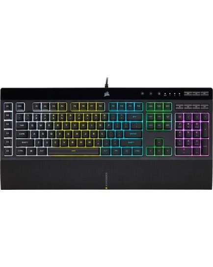 Corsair K55 RGB PRO RGB USB 2.0 Type-A Gaming Keyboard, Rubber Dome Switch, 16.8 Million Colors, Wrist Rest Included, IP42 Rate Protection, Wired Connectivity, Black | CH-9226765-NA Corsair K55 RGB PRO RGB USB 2.0 Type-A Gaming Keyboard, Rubber Dome Switch, 16.8 Million Colors, Wrist Rest Included, IP42 Rate Protection, Wired Connectivity, Black | CH-9226765-NA