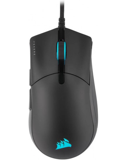 Corsair SABRE RGB PRO CHAMPION SERIES Ultra-Light Wired Gaming Mouse, 6 Programmable Buttons, PMW3392 Sensor, 18000 DPI, 2.1m Drag-Reducing Paracord Cable, Black | CH-9303111-EU Corsair SABRE RGB PRO CHAMPION SERIES Ultra-Light Wired Gaming Mouse, 6 Programmable Buttons, PMW3392 Sensor, 18000 DPI, 2.1m Drag-Reducing Paracord Cable, Black | CH-9303111-EU
