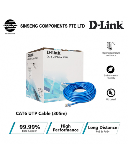 Cat6A Cable 305m UTP Dlink 24AWG Light Blue Cat6A Cable 305m UTP Dlink 24AWG Light Blue