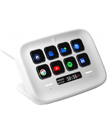 Elgato Stream Deck Neo, 8x Customizable LCD Keys, 2x Touch Points Sensors, USB-C 2.0 Braided Cable, 90cm Cable Length, Wide Application of Use, White | 10GBJ9901 Elgato Stream Deck Neo, 8x Customizable LCD Keys, 2x Touch Points Sensors, USB-C 2.0 Braided Cable, 90cm Cable Length, Wide Application of Use, White | 10GBJ9901