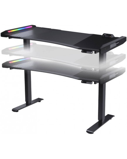 Cougar E-MARS 150 Electrical Gaming Desk, Sturdy Elevated Construction, Dual-sided RGB Lighting Effects, Advanced and High-speed Links, Ergonomic Gaming Space,Grey | 3M1503SB.0005 Cougar E-MARS 150 Electrical Gaming Desk, Sturdy Elevated Construction, Dual-sided RGB Lighting Effects, Advanced and High-speed Links, Ergonomic Gaming Space,Grey | 3M1503SB.0005