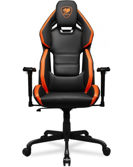 Cougar Hotrod Multi-zone Backrest Anchored Gaming Chair, Hyper-dura Leatherette, 3D Adjustable Armrest, Class 4 Gas Lift, 150º Reclining, 5-Star Steel Base, 2.4" Wheels, Orange-Black | 3MARXORB.0001 Cougar Hotrod Multi-zone Backrest Anchored Gaming Chair, Hyper-dura Leatherette, 3D Adjustable Armrest, Class 4 Gas Lift, 150º Reclining, 5-Star Steel Base, 2.4" Wheels, Orange-Black | 3MARXORB.0001