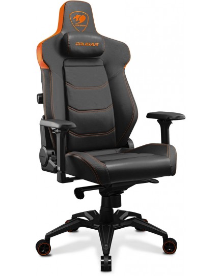 COUGAR ARMOR EVO 4-way Lumbar Support Gaming Chair, Breathable Premium PVC Leather, Full Steel Frame, 4D Adjustable Armrest, Class 4 Gas Lift Cylinder, Extra-Size Wheels, Black-Orange | 3MEVOORB.0001 COUGAR ARMOR EVO 4-way Lumbar Support Gaming Chair, Breathable Premium PVC Leather, Full Steel Frame, 4D Adjustable Armrest, Class 4 Gas Lift Cylinder, Extra-Size Wheels, Black-Orange | 3MEVOORB.0001