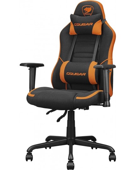 COUGAR Fusion S Ergonomic Gaming Chair, PVC Faux Leather, Metal 5-Star Base, , Built-in 3D Curved Lumbar Support, Adjustable Armrest, Class 4 Gas Lift Cylinder, 120 kg, Orange/Black | 3MFSLORB.0001 COUGAR Fusion S Ergonomic Gaming Chair, PVC Faux Leather, Metal 5-Star Base, , Built-in 3D Curved Lumbar Support, Adjustable Armrest, Class 4 Gas Lift Cylinder, 120 kg, Orange/Black | 3MFSLORB.0001