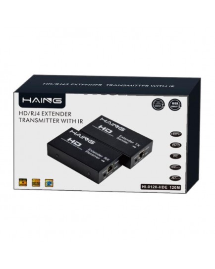 HAING HI-0120-HDE-120 HDMI/RJ45 Extender 1080p with IR 120M HAING HI-0120-HDE-120 HDMI/RJ45 Extender 1080p with IR 120M
