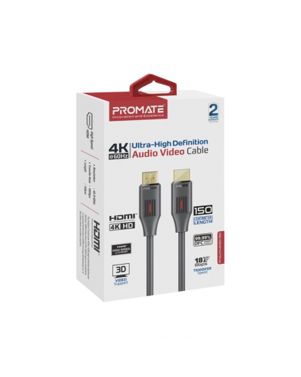 ProLink4K60-150 HDMI(Male)-HDMI(Male) Cable with 3D, 4K@60Hz Ultra HD & Ethernet Support, 1.5M Length ProLink4K60-150 HDMI(Male)-HDMI(Male) Cable with 3D, 4K@60Hz Ultra HD & Ethernet Support, 1.5M Length