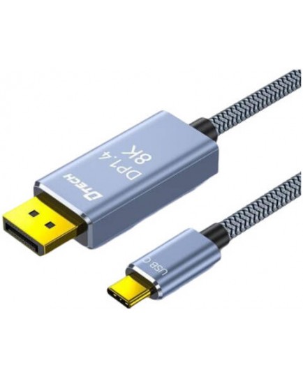 Type C to DP Cable 1.5MTR Dtech 8k Support TB-2917 Type C to DP Cable 1.5MTR Dtech 8k Support TB-2917
