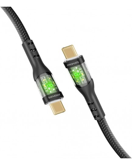 TransLine-Ci.Black 27W Power Delivery USB-C to Lightning Transparent Cable, 1.2m Cable Length TransLine-Ci.Black 27W Power Delivery USB-C to Lightning Transparent Cable, 1.2m Cable Length