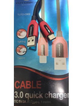 TUTTONICA USB TO TYPE C CABLE QUICK CHARGE 3.0 1M