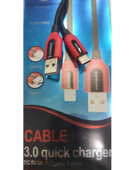 TUTTONICA USB TO TYPE C CABLE QUICK CHARGE 3.0 1M