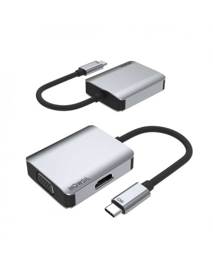 Mowsil Type C To HDMI + VGA Convertor Mowsil Type C To HDMI + VGA Convertor
