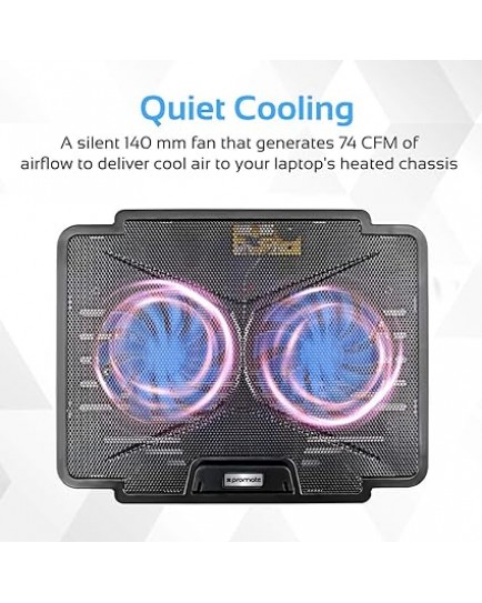 Promate AirBase-1 Universal Laptop Cooling Pad with 2 Cooling Fan Promate AirBase-1 Universal Laptop Cooling Pad with 2 Cooling Fan