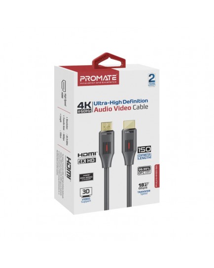 Promate Ultra-High Definition 4K@60Hz HDMI® Audio Video Cable ProLink4K60-150 Promate Ultra-High Definition 4K@60Hz HDMI® Audio Video Cable ProLink4K60-150