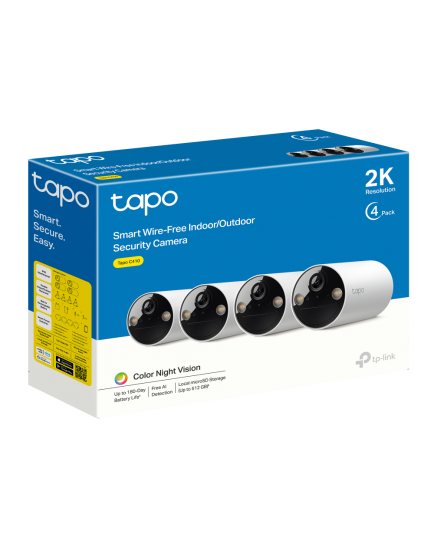 TP-LINK TAPO SMART WIRE-FREE SECURITY CAMERA, 2K - TAPO C410(4-PACK)