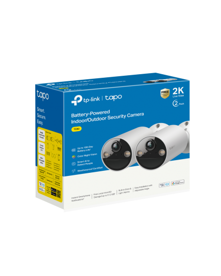 TP-LINK TAPO SMART WIRE-FREE SECURITY CAMERA, 2K - TC82