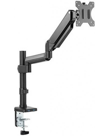 SKILL TECH SHT26-C012UP Single Monitor Gas Spring Arm With USB Ports, 17" - 32" Screen Sizes,