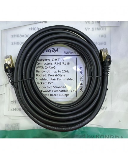 KONGDA CAT 8 CABLE 5 METER KONGDA CAT 8 CABLE 5 METER