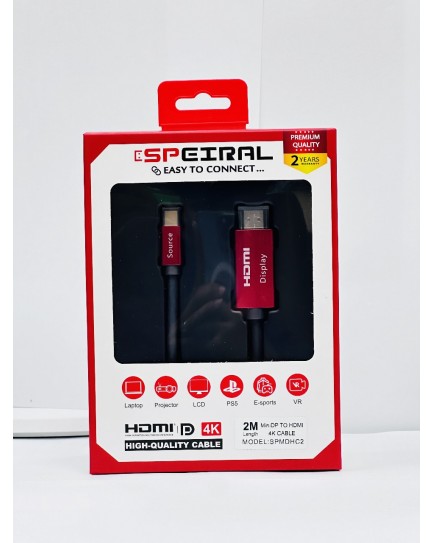 SPEIRAL MINI DP TO HDMI CABLE 4K 60 Hz SPMDHC2 SPEIRAL MINI DP TO HDMI CABLE 4K 60 Hz SPMDHC2