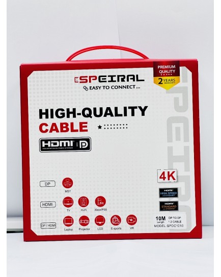 SPEIRAL DP TO DP 10METER 1.2 4K 60 Hz SPDC1210 SPEIRAL DP TO DP 10METER 1.2 4K 60 Hz SPDC1210