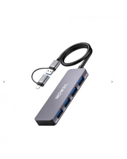 Mowsil Type C + USB 4 Port USB 3.0 HUB MOCUHB4