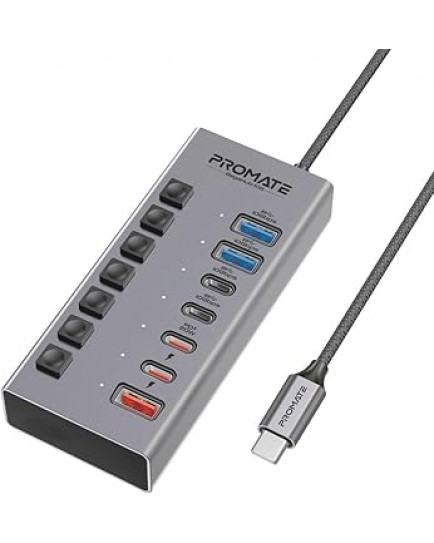 PROMATE GEGAHUB 10G 7-in-1 High Speed Multi-Ports 10Gbps Data & Charging Hub PROMATE GEGAHUB 10G 7-in-1 High Speed Multi-Ports 10Gbps Data & Charging Hub