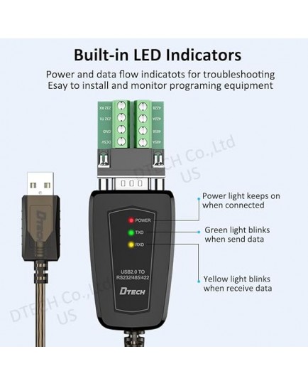 DTECH USB to Serial Adapter RS422/RS485 0.5M DTECH USB to Serial Adapter RS422/RS485 0.5M