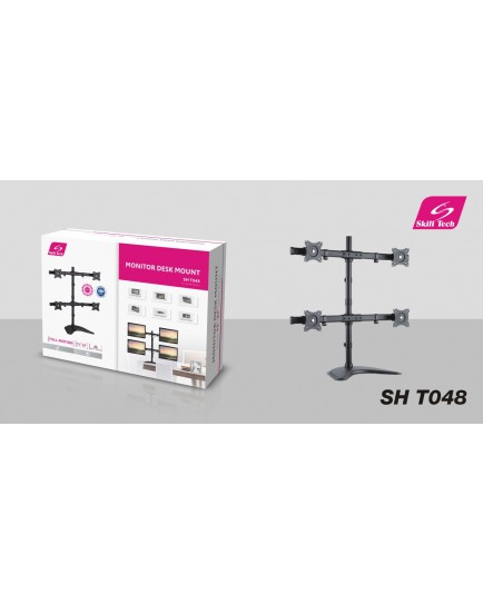SKILL TECH SH T048 Quad Monitors Premium Articulating Aluminium Monitor Mount Stand