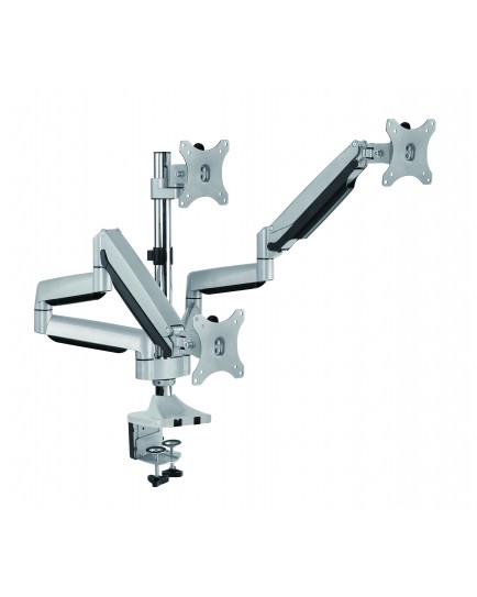 SKILL TECH SH100 C036 Triple Monitors Pole-Mounted Gas Spring Assisted Monitor Arm