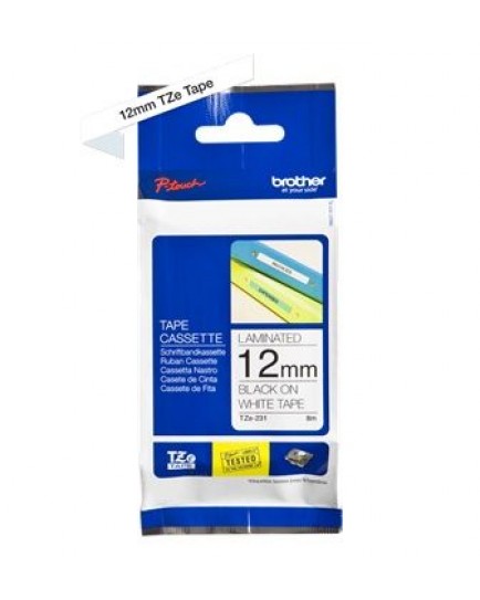 Brother tape 12mm black on white tz-231 Brother tape 12mm black on white tz-231