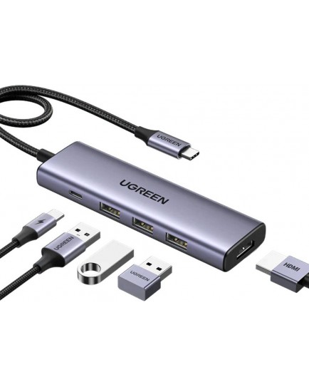 UGREEN USB-C To HDMI+3*USB 3.0 A+PD Power Converter 15596 UGREEN USB-C To HDMI+3*USB 3.0 A+PD Power Converter 15596