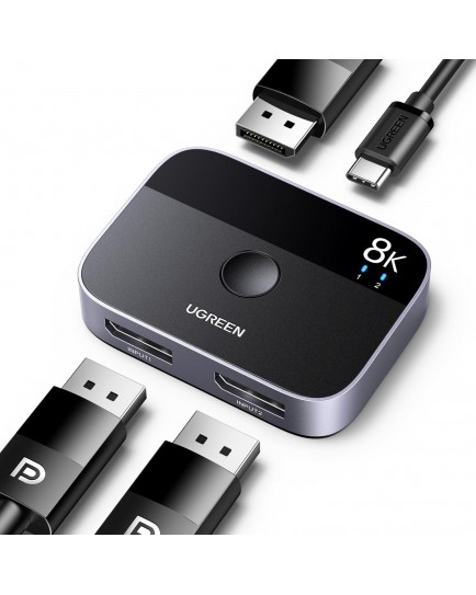 UGREEN 2in1 DisplayPort Bi-directional Switch 8k 15708 UGREEN 2in1 DisplayPort Bi-directional Switch 8k 15708