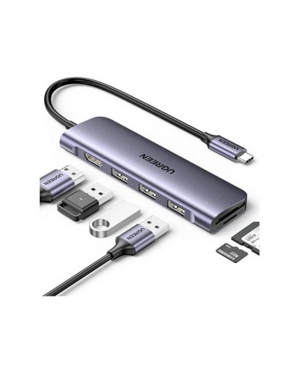 UGREEN C to HDMI +USB 3.0*3 + SD/TF  Converter 20956A