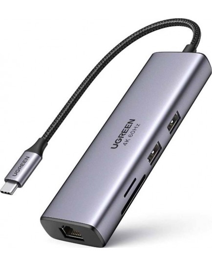 UGREEN USB-C to 2*USB3.0+HDMI+RJ45+SD&TF +PD port Converter (7in1) 90568 UGREEN USB-C to 2*USB3.0+HDMI+RJ45+SD&TF +PD port Converter (7in1) 90568