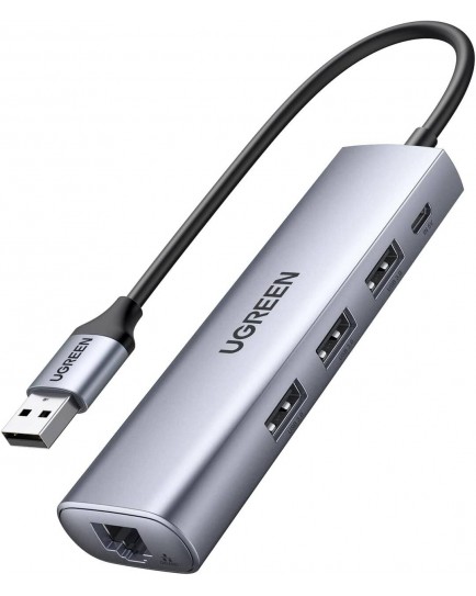 UGREEN USB 3.0 to Gigabit Ethernet + 3*USB 3.0 A Adapter (Gray) 60812 UGREEN USB 3.0 to Gigabit Ethernet + 3*USB 3.0 A Adapter (Gray) 60812