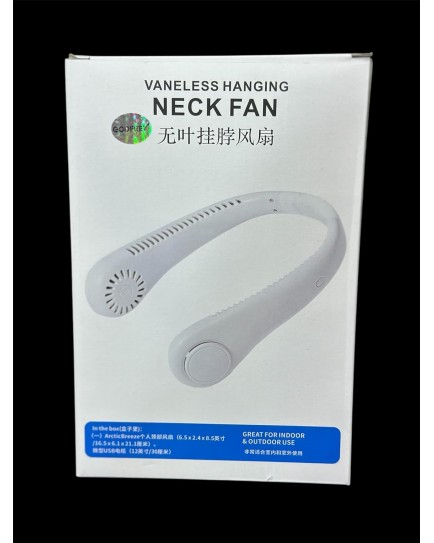 Vaneless Hanging Neck Fan, Portable Indoor & Outdoor Personal Fan, White Vaneless Hanging Neck Fan, Portable Indoor & Outdoor Personal Fan, White